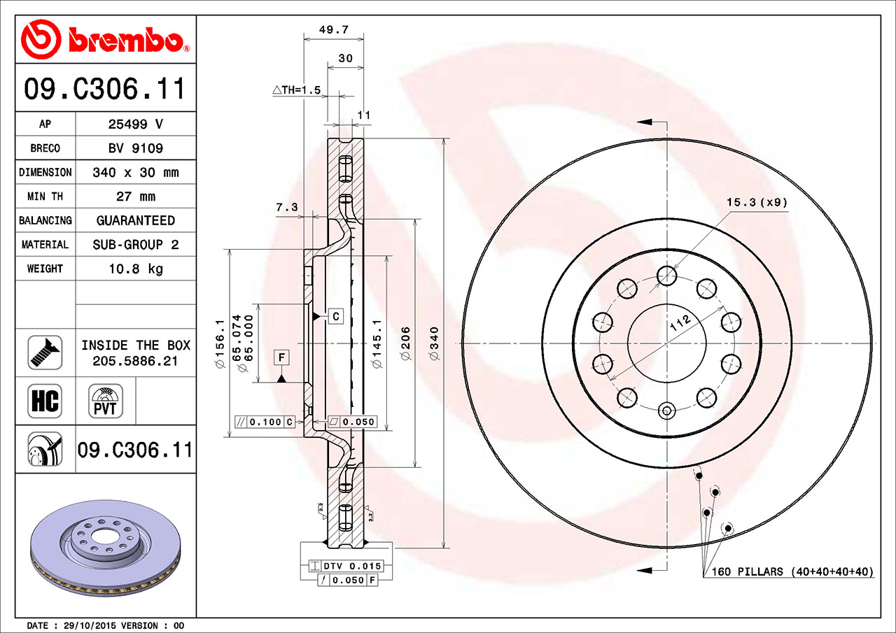 Brembo Disc Brake Rotor - Front (340mm)